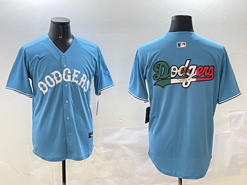 Men Los Angeles Dodgers Blank Light Blue Throwback Game 2025 Nike MLB Jersey style 1